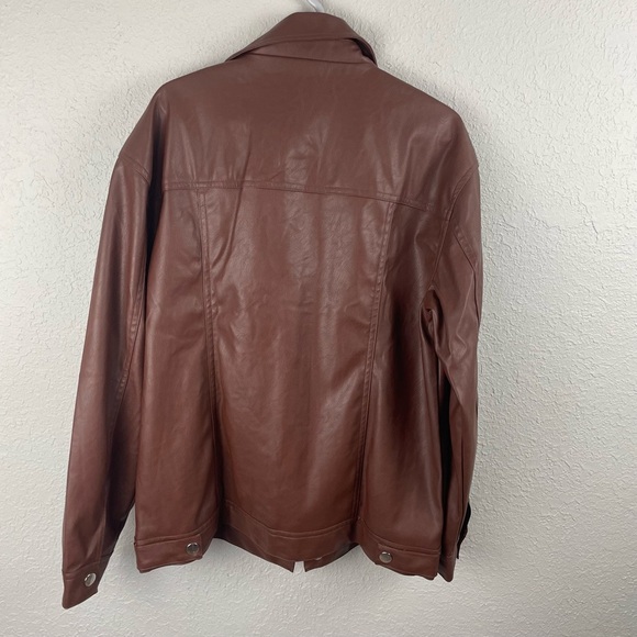 Chocolate Faux Leather jacket - Picture 2 of 6